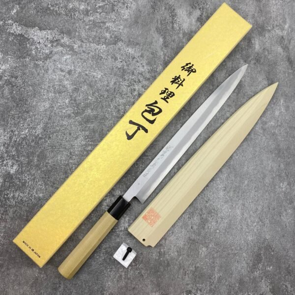 郷右馬允義弘 青一鋼 青波打 柳刃 300mm