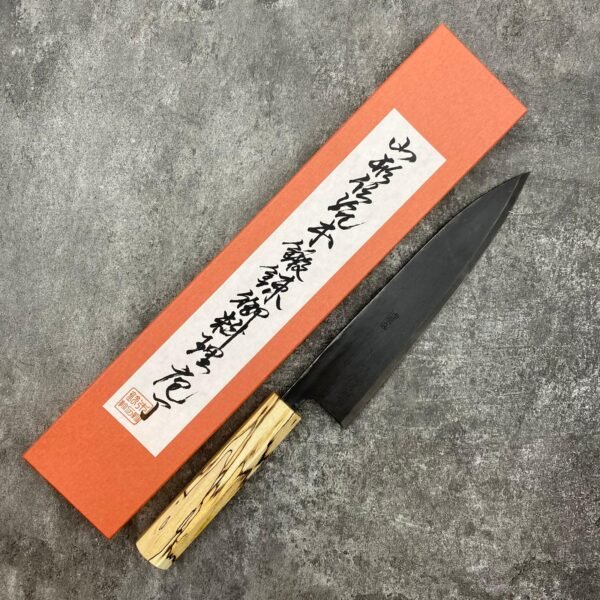 鈴木司 白二鋼 黑打 牛刀 220mm