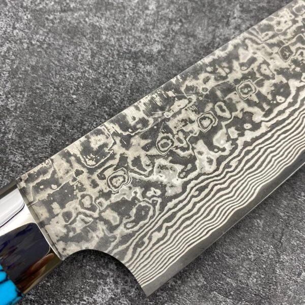 佐治武士 SG2 大馬士革紋 黑染 先丸 綠松石柄 240mm