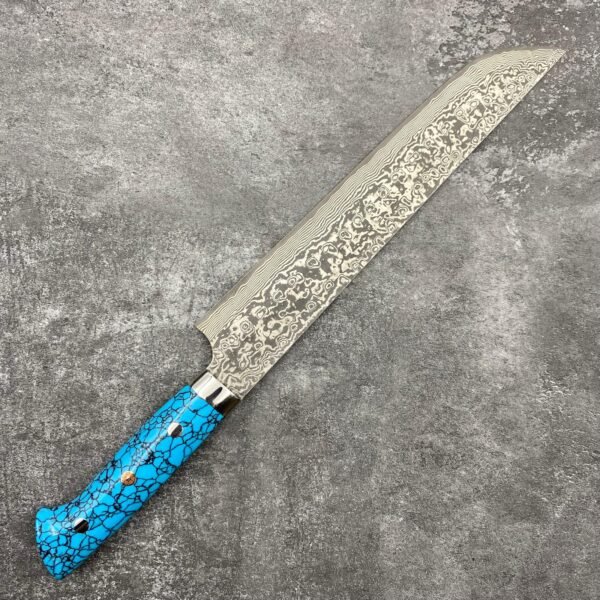 佐治武士 SG2 大馬士革紋 黑染 先丸 綠松石柄 240mm