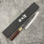真崎直樹 白二鋼 黑打 梨地 牛刀 210mm