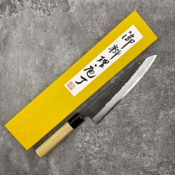 涌井聡宏 本三枚 青二鋼 黑打 梨地 牛刀 210mm