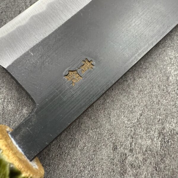 義弘 青二鋼 黑打 菜切 165mm "龍"瀨戶織部燒手柄