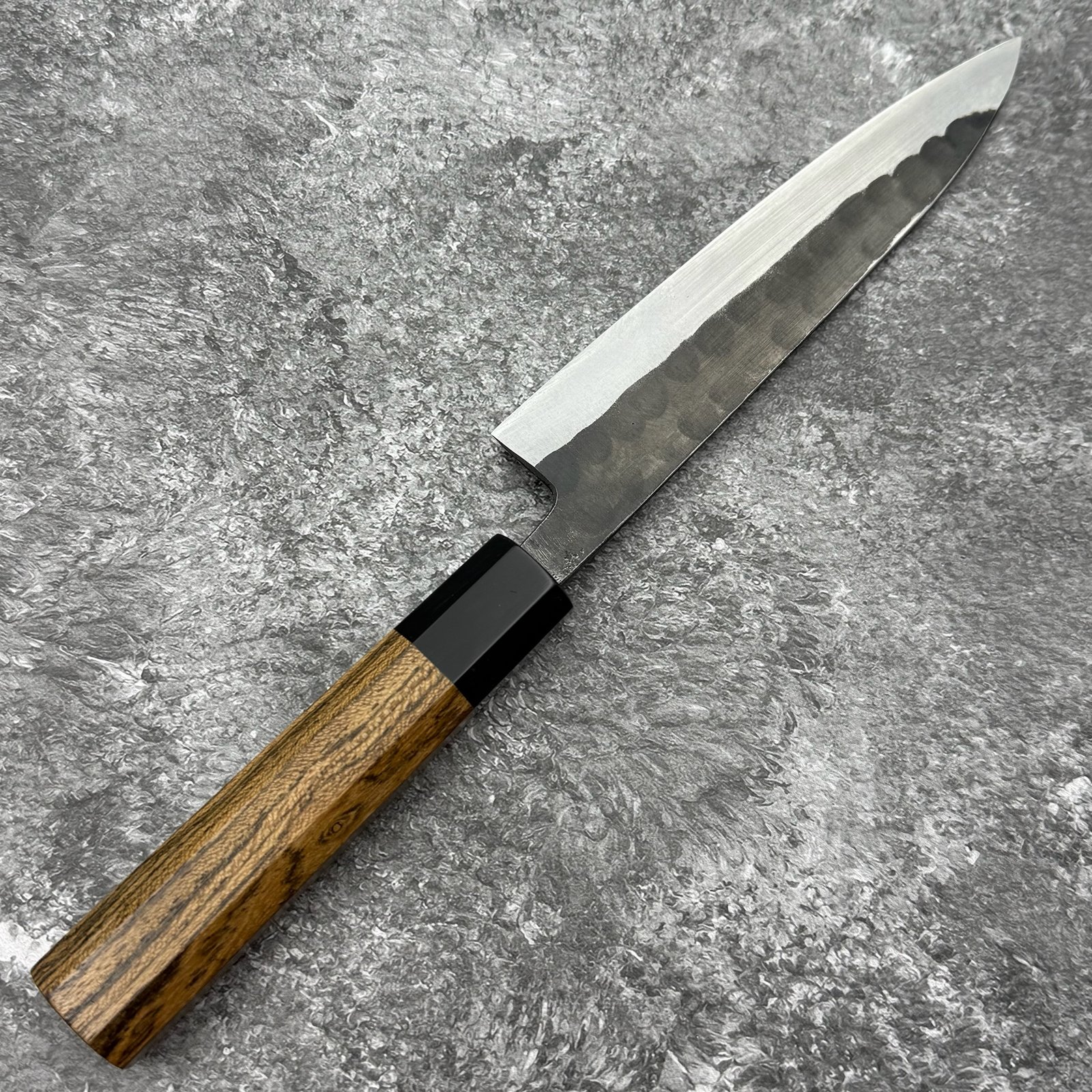 宗利製作所 x 鶴巻興市 白二鋼 黑打 槌目 小刀 150mm