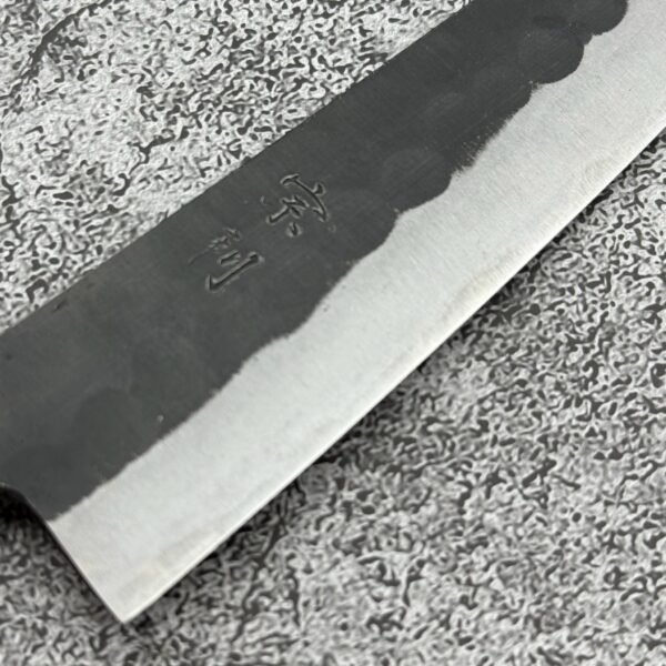 宗利製作所 x 鶴巻興市 白二鋼 黑打 槌目 小刀 150mm