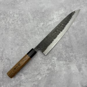 宗利製作所 x 鶴巻興市 白二鋼 黑打 槌目 牛刀 240mm