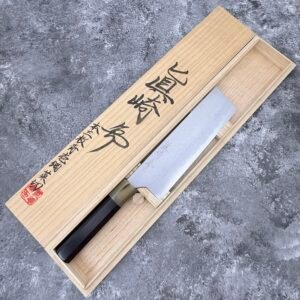 真崎直樹 青一鋼 大馬士革紋 本鍛鍊 菜切 180mm