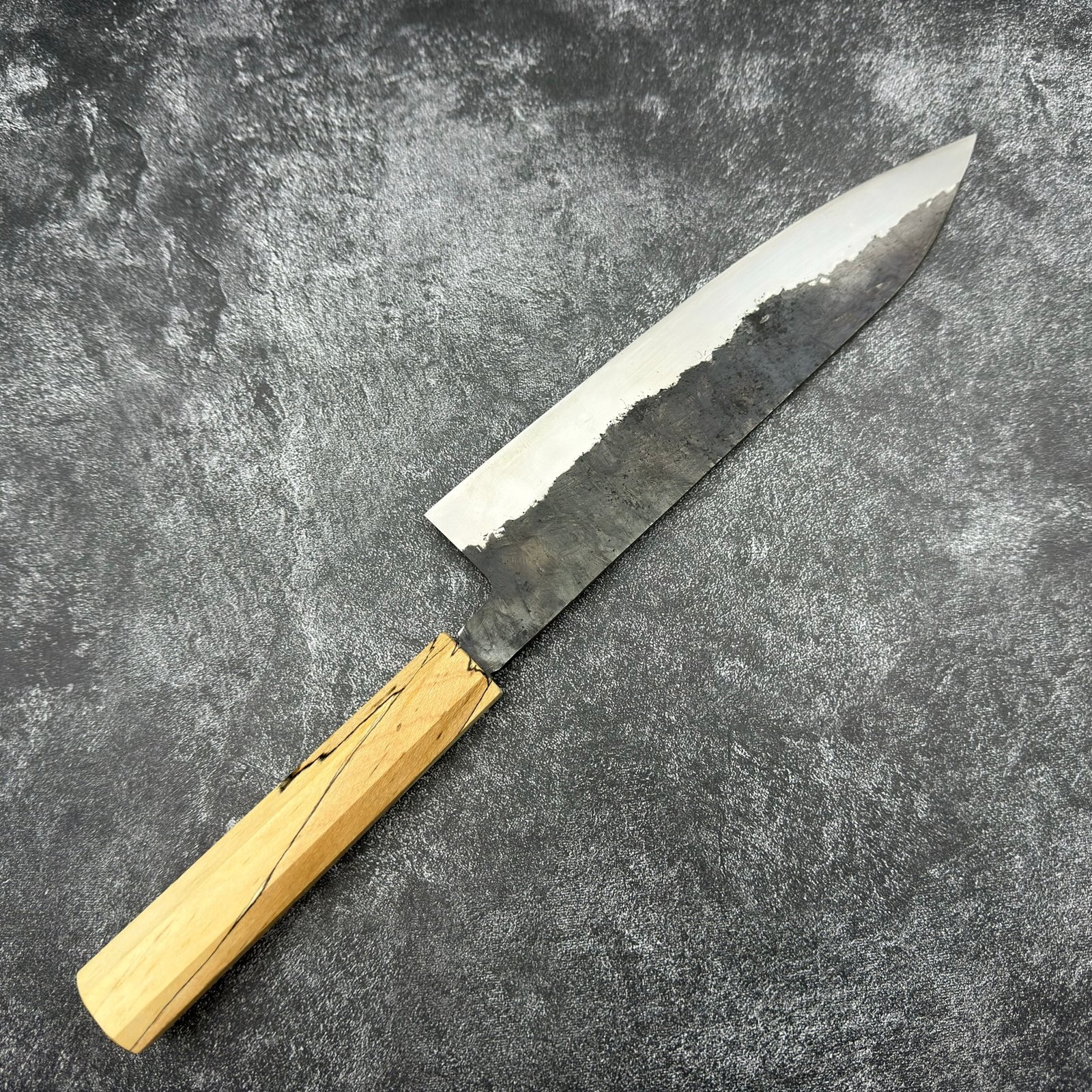 三条義宗 白二鋼 黑打 槌目 牛刀 210mm