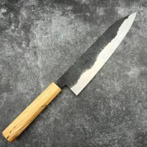 三条義宗 不鏽鋼包白二鋼 黑打 槌目 牛刀
