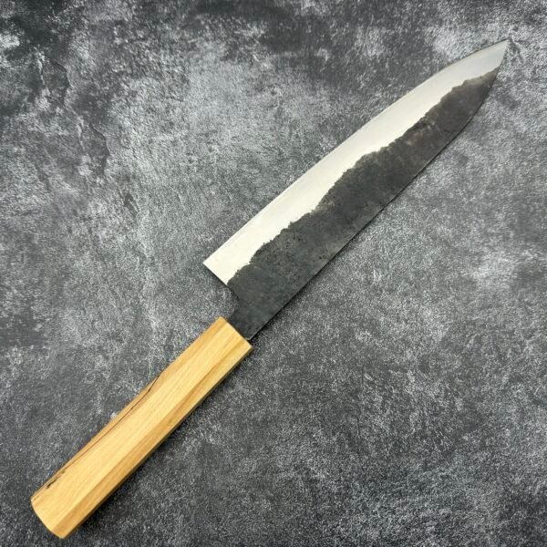三条義宗 不鏽鋼包白二鋼 黑打 槌目 牛刀