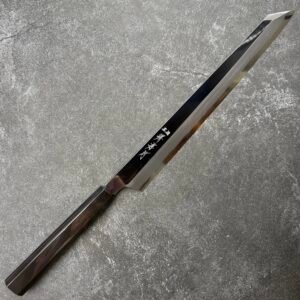 堺孝行 x 土井逸夫 x 山塚光雄 飛燕 青二鋼 鏡面切付柳刃 300mm 朴黒石目塗鞘