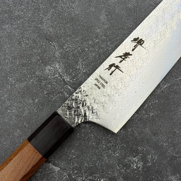 堺孝行 SG2 粉末鋼 大馬士革紋 槌目 劍型牛刀(切付) 190mm